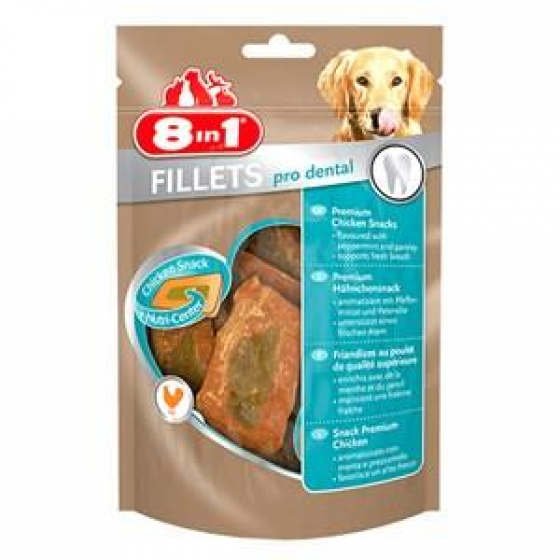 8in1 Poch Fillets Pro Dental Nane Aromalı Köpek Ödülü 80gr