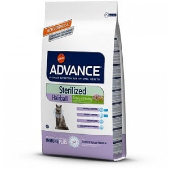 Advance Cat Sterilized Hairball Hindili Kısır Kedi Maması 3 Kg