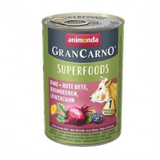 Animonda Gran Carno Superfoods Sığır Pancar Böğürtlen Köpek Konservesi 400 Gr