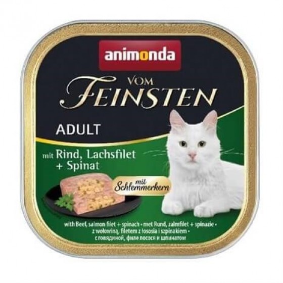 Animonda Vom Feinsten Sığır Somon Ispanaklı Kedi Konservesi 100gr