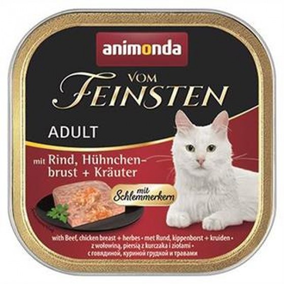 Animonda Vom Feinsten Sığır Tavuk ve Otlu Kedi Yaş Maması 100 Gr