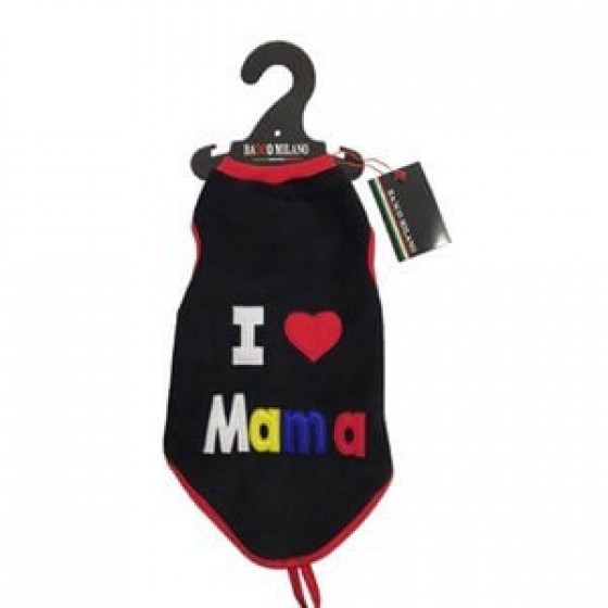 Bacco Milano I Love Mama Siyah Köpek Tişörtü 2XL