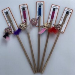 Bedspet Tüylü Top Zilli Kedi Oltası