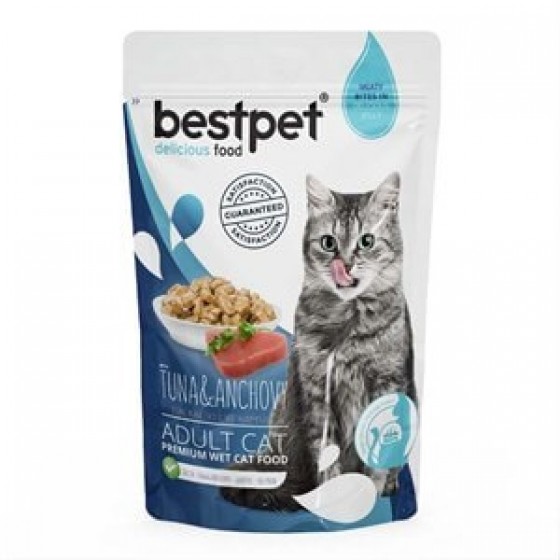 BestPet Adult Jelly Pouch Ton ve Sardalyalı Kedi Maması 85 Gr