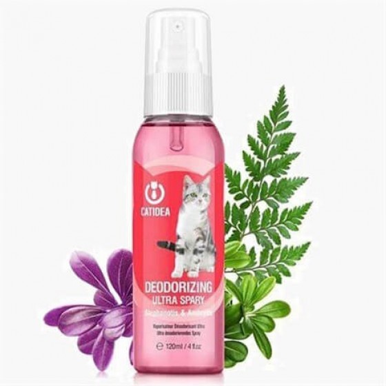 Catidea Anti-Bakteriyel Kedi Deodorantı Ambrette Çiçeği 120 ml