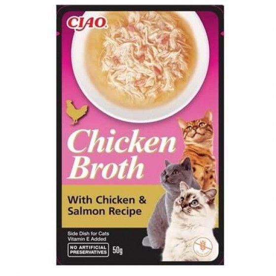 Ciao Chicken Broth Tavuk Sulu ve Somonlu Kedi Çorbası 50 Gr