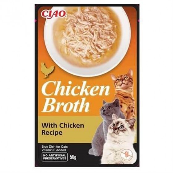 Ciao Chicken Broth Tavuk Sulu ve Tavuklu Kedi Çorbası 50 G