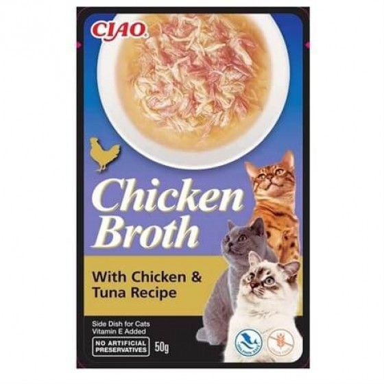 Ciao Chicken Broth Tavuk Sulu ve Ton Balıklı Kedi Çorbası 50 Gr