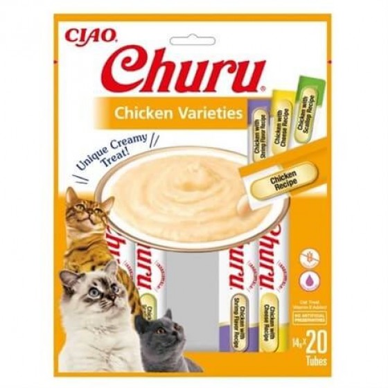 Churu Cream Tavuk Çeşitleri Kedi Ödül Kreması 20 x 14 Gr