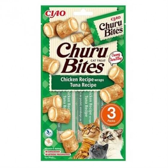 Ciao Bites Tavuk Sargılı Somonlu Kedi Ödülü 3x10 Gr