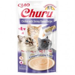 Ciao Churu Cream Tavuklu ve Karidesli Kedi Kreması 4x14 Gr Ciao Churu Cream Tavuklu ve Karidesli Kedi Kreması 4x14 Gr