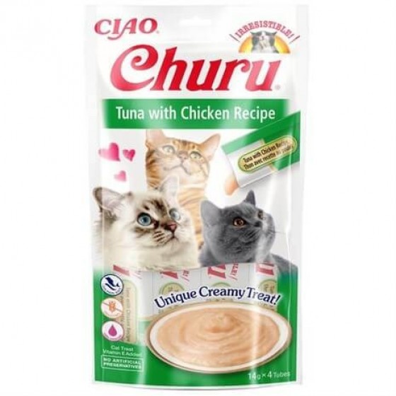 Ciao Churu Cream Ton Balıklı ve Tavuklu Kedi Ödülü 4x14 Gr