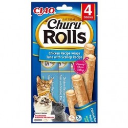 Ciao Sticks Deniz Taraklı, Tavuk Sargılı Kedi Ödülü 4 x 10 Gr Ciao Sticks Deniz Taraklı, Tavuk Sargılı Kedi Ödülü 4 x 10 Gr