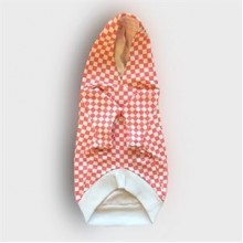 CreamGrey Bubble Gum Pembe Kareli Köpek Sweatshirt Large