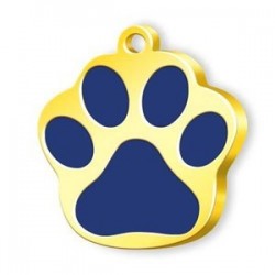 Dalis 24 Ayar Altın Kaplama Mineli Seri Pati Büyük Künye - Mavi