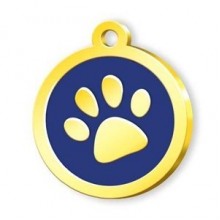 Dalis 24 Ayar Altın Kaplama Mineli Seri Pati Desenli Künye - Mavi