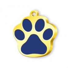 Dalis 24 Ayar Altın Kaplama Mineli Seri Pati Küçük Künye - Mavi