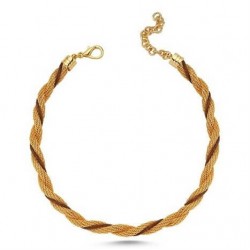 Dali's Altın Kaplama Derili Kedi Köpek Kolyesi S 35 cm