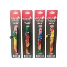 Dalis Desenli Deri Zilli Kedi Köpek Boyun Tasması 30 cm