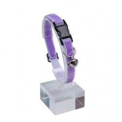 Dalis Kadife Zilli Kedi Tasması 22-30 cm Lila