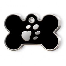 Dalis Kemik Şeklinde Mineli Kedi Künyesi Siyah