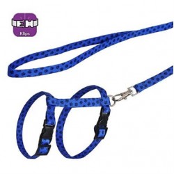 Dalis Mavi Siyah Pati Desenli Kedi Göğüs Tasma Seti Dalis Mavi Siyah Pati Desenli Kedi Göğüs Tasma Seti