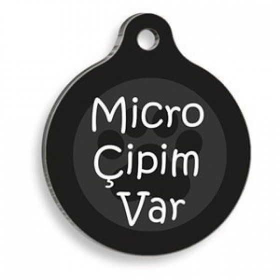 Dalis Mikro Çipim Var Yuvarlak Kedi ve Köpek Künyesi 3,8 Cm