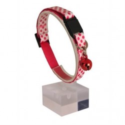 Dalis Pembe Beyaz Puantiyeli Güvenlik Kilitli Kedi Boyun Tasması