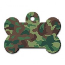 Dalis Pet Tag Kamuflaj Desenli Kemik Köpek Künyesi