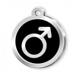 Dalis Pet Tag Mineli Erkek Sembol Desenli Künye Siyah Dalis Pet Tag Mineli Erkek Sembol Desenli Künye Siyah