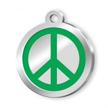 Dalis Pet Tag Mineli Seri Dünya Barışı Desenli Künye Yeşil