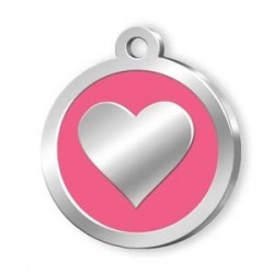 Dalis Pet Tag Mineli Seri Kalp Desenli Künye Pembe Dalis Pet Tag Mineli Seri Kalp Desenli Künye Pembe