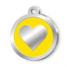 Dalis Pet Tag Mineli Seri Kalp Desenli Künye Sarı