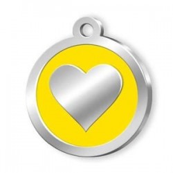 Dalis Pet Tag Mineli Seri Kalp Desenli Künye Sarı Dalis Pet Tag Mineli Seri Kalp Desenli Künye Sarı
