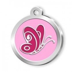 Dalis Pet Tag Mineli Seri Kelebek Desenli Künye (Pembe) Dalis Pet Tag Mineli Seri Kelebek Desenli Künye (Pembe)