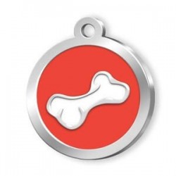 Dalis Pet Tag Mineli Seri Kemik Desenli Künye Kırmızı Dalis Pet Tag Mineli Seri Kemik Desenli Künye Kırmızı
