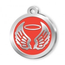 Dalis Pet Tag Mineli Seri Melek Desenli Künye Kırmızı