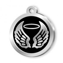 Dalis Pet Tag Mineli Seri Melek Desenli Künye Siyah