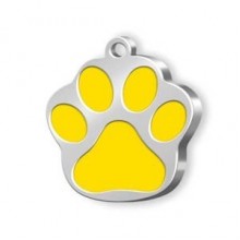 Dalis Pet Tag Mineli Seri Küçük Pati Desenli Künye Sarı