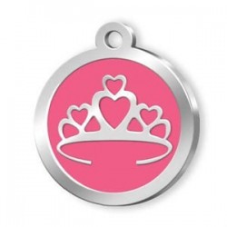 Dalis Pet Tag Mineli Seri Taçlı Künye Pembe Dalis Pet Tag Mineli Seri Taçlı Künye Pembe