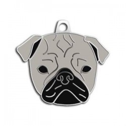 Dalis Pet Tag Pug Köpek Künyesi (Gri) Dalis Pet Tag Pug Köpek Künyesi (Gri)