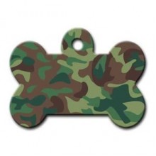 Dalis Pet Tag Yeşil Kamuflaj Desenli Kemik Kedi Köpek Künyesi