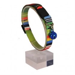 Dalis Renkli Çizgili Güvenlik Kilitli Kedi Boyun Tasması