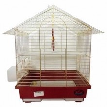 Dayang Çatılı İki Kapılı Muhabbet Kafesi 30x23x39 Cm