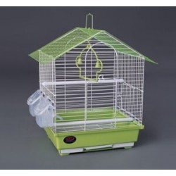 Dayang Çatılı İki Kapılı Renkli Muhabbet Kafesi 30x23x39 Cm