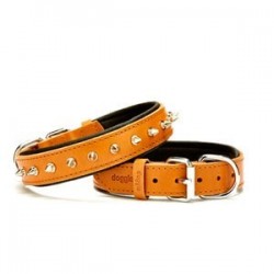 Doggie Comfort Çivili Deri Boyun Tasması M 3,5x47-55cm Karamel