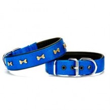 Doggie Comfort Metal İşlemeli Köpek Tasması M 2,5x37-45cm Mavi