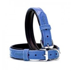 Doggie Deri Boyun Tasması M 1,5x25-30cm Mavi Doggie Deri Boyun Tasması M 1,5x25-30cm Mavi