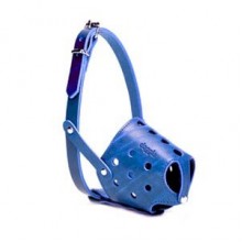 Doggie Kısa Burun Deri Köpek Ağızlığı Large Mavi