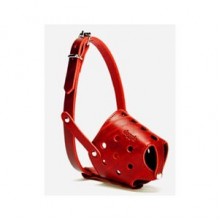 Doggie Kısa Burun Deri Köpek Ağızlığı Medium Kırmızı